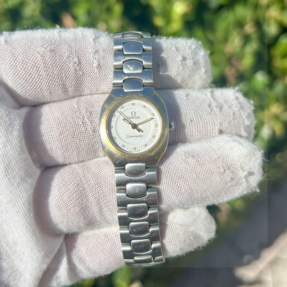 OMEGA SEAMASTER POLARIS 22M YELLOW GOLD STAINLESS STEEL WOMEN'S